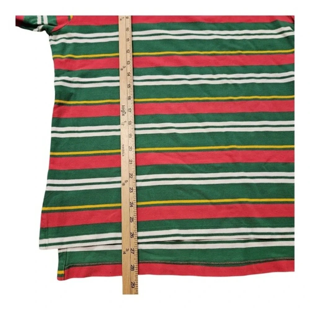 Polo‎ Ralph Lauren Striped Polo Shirt Mens Large Green Pink Rugby Preppy